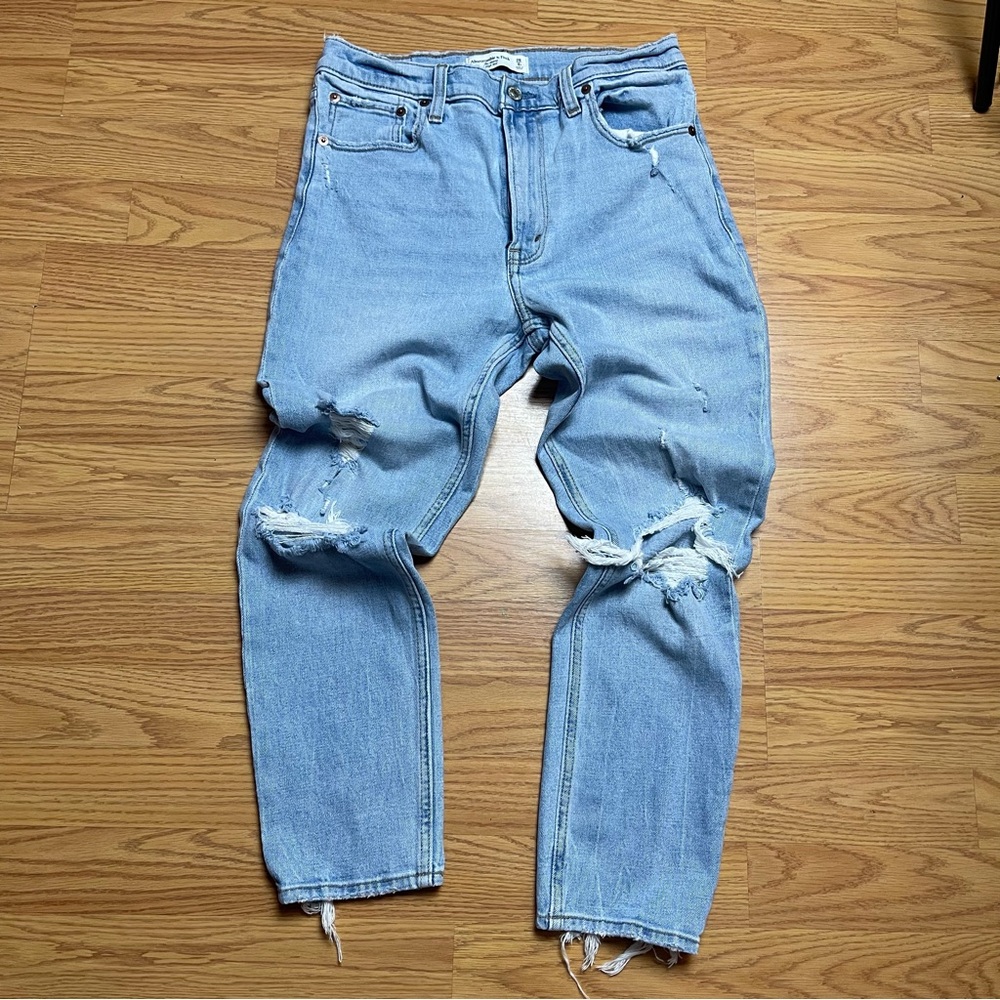 Abercrombie & Fitch Women's Light Blue High Rise Jeans